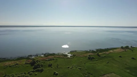 A large lake with a drone Stock Footage 237116752