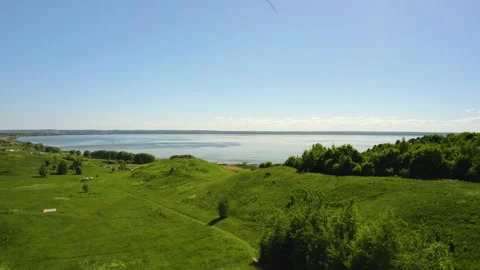 A large lake with a drone Stock Footage 237116769