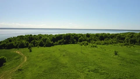 A large lake with a drone Stock Footage 237116777