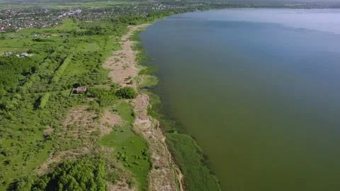 A large lake with a drone Stock Footage 237116786