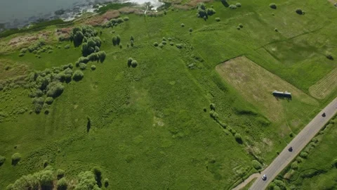 A large lake with a drone Stock Footage 237116803