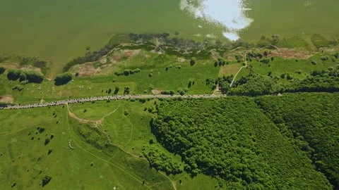 A large lake with a drone Stock Footage 237116816