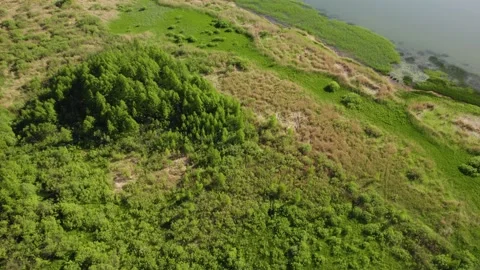 A large lake with a drone Stock Footage 237116818