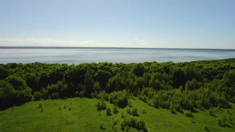 A large lake with a drone Stock Footage 237116848
