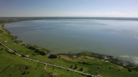 A large lake with a drone Stock Footage 237116855