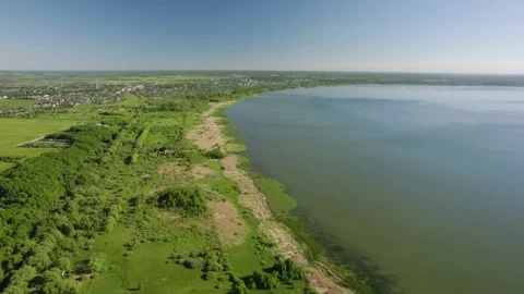 A large lake with a drone Stock Footage 237116894