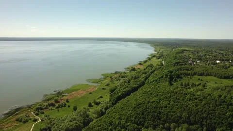 A large lake with a drone Stock Footage 237116977