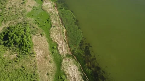 A large lake with a drone Stock Footage 237117012