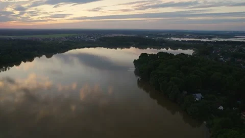 A large lake with a drone Stock Footage 237117049