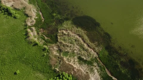 A large lake with a drone Stock Footage 237885572