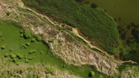 A large lake with a drone Stock Footage 237885591