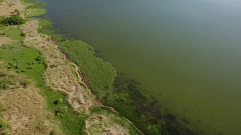 A large lake with a drone Stock Footage 237885604