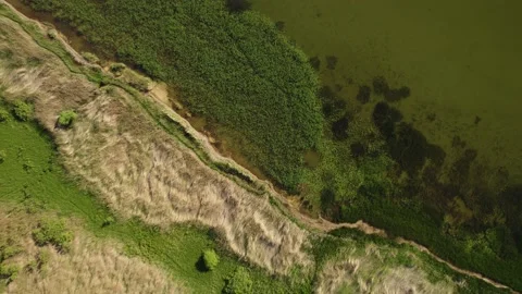 A large lake with a drone Stock Footage 237885639