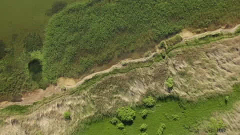 A large lake with a drone Stock Footage 237885642