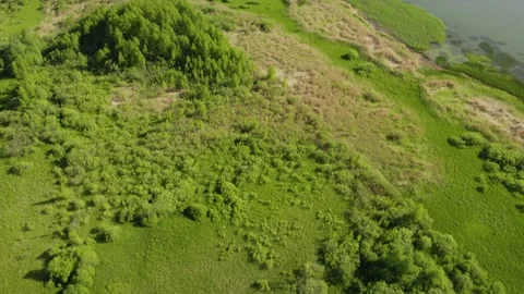 A large lake with a drone Stock Footage 237885649