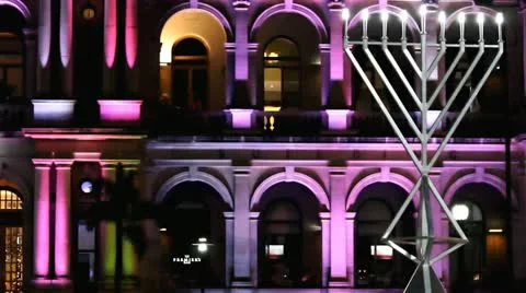 Large Lamp with Colourful Lighting Display Stock Footage 10900925