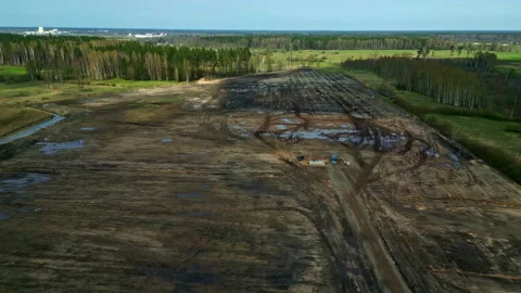 Large land plot prepared for solar panels to build, aerial view Vídeos de archivo 292793067