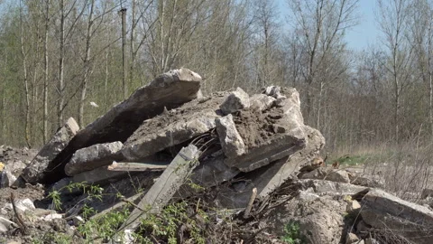 Large landfill dump of construction waste Stock Footage 308595931