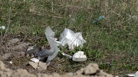 Large landfill dump of construction waste Stock Footage 308595998