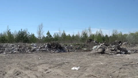 Large landfill dump of construction waste Stock Footage 308596116