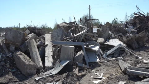 Large landfill dump of construction waste Stock Footage 308596195