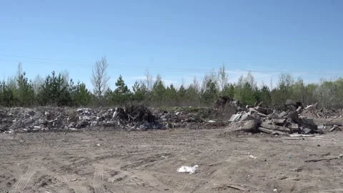 Large landfill dump of construction waste Видео 334040291