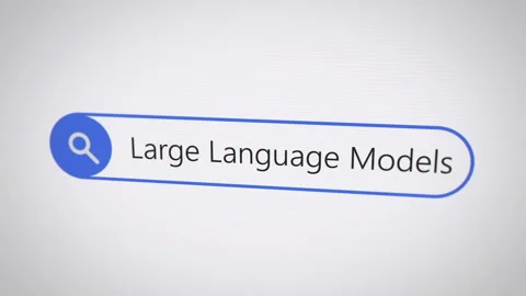 Large language model llm ai search term in browser on computer monitor screen Stock Footage 302389524