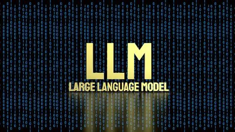 Large Language Model LLM Artificial Intelligence Concept With Binary Code B.. Stock Photos