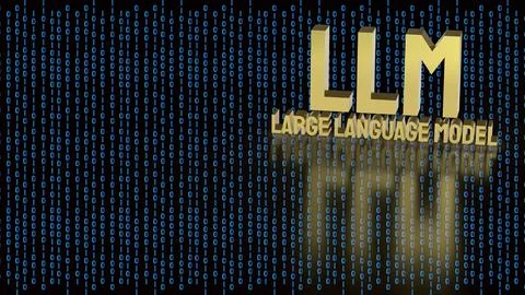 Large Language Model LLM Artificial Intelligence Concept With Binary Code B.. Stockfoto's
