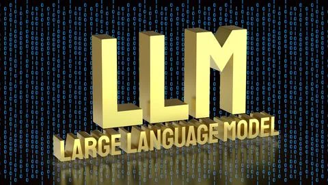 Large Language Model LLM Artificial Intelligence Concept With Binary Code B.. Stockfoto's