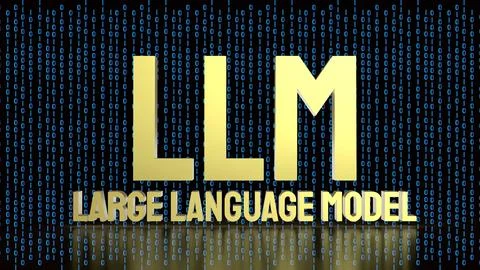Large Language Model LLM Artificial Intelligence Concept With Binary Code B.. Stock Photos