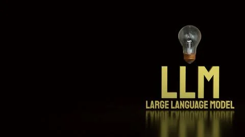 Large Language Model LLM Innovation Concept With Light Bulb And Artificial .. Stock Photos