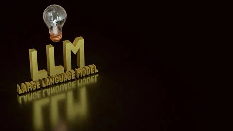 Large Language Model LLM Innovation Concept With Light Bulb And Artificial .. Stock Photos