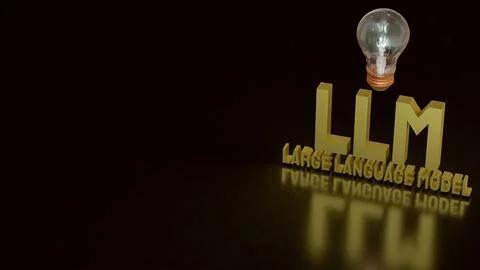 Large Language Model LLM Innovation Concept With Light Bulb And Artificial .. 스톡 사진
