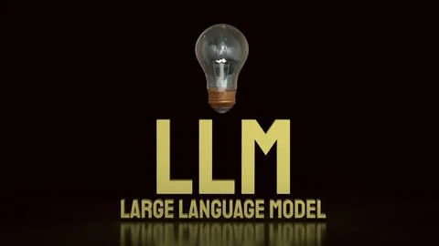 Large Language Model LLM Innovation Concept With Light Bulb And Artificial .. Stock Photos