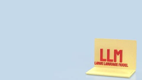 Large Language Model LLM Technology Concept Displayed On Laptop Screen With.. 스톡 사진