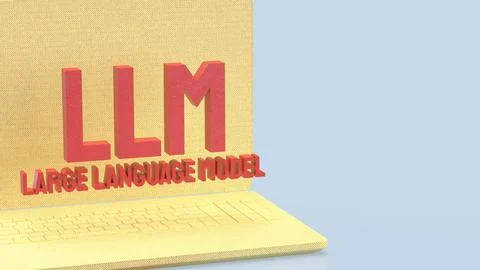 Large Language Model LLM Technology Concept Displayed On Laptop Screen With.. 스톡 사진