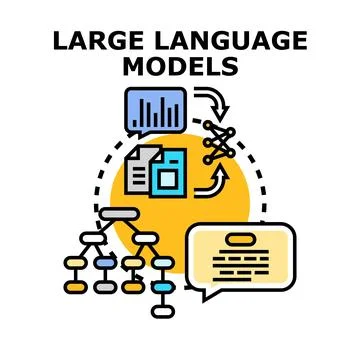 Large language models developing artificial intelligence algorithms Illustrazione stock