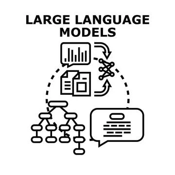 Large language models developing artificial intelligence algorithms Stockillustratie