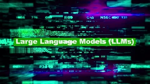 Large Language Models (LLMs) tech words HiTech Backgrounds 05 Stockbeeldmateriaal 347204729