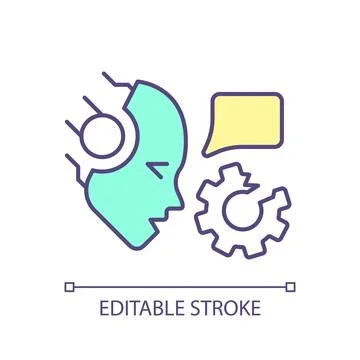 Large language models problems RGB color icon Illustrazione stock