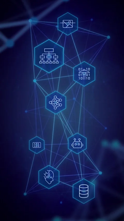 Large language models vertical animation with line icons Stock Footage 335755609