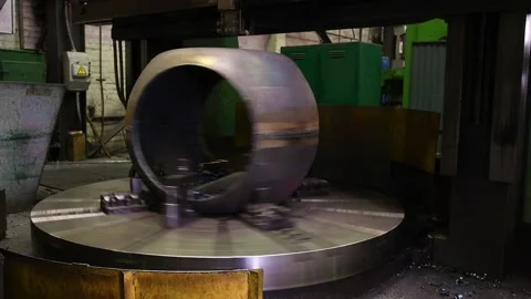 Large lathe machine Stock Footage 152107366