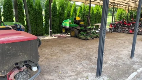 Large lawn mowers Stock Footage 247798214