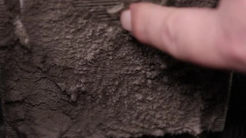 Large layer of dust on the radiator of a computer processor, close-up 库存影片 304809315