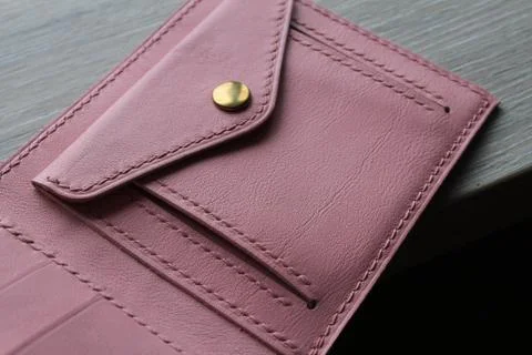 Large leather pocket for small items Stock Photos