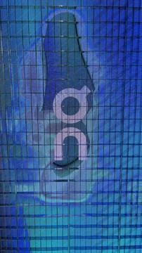 Large LED digital advertisement display on a building face at Building B (B.. Stock Photos