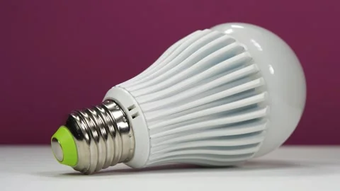 Large LED light bulb with E27 socket Stock Footage 333075501