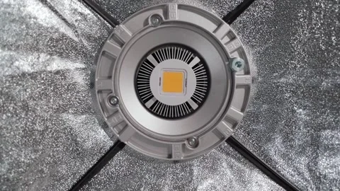 Large LED professional lighting fixture for close-up shots Stock Footage 172054233