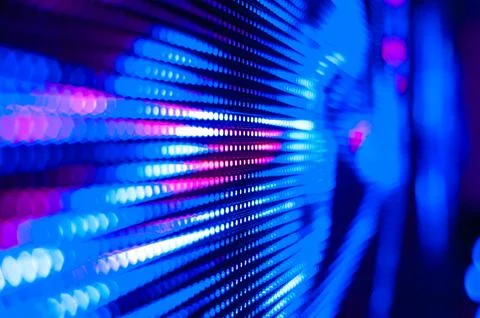 Large led projection screens. Light show on the stage. Stock Photos